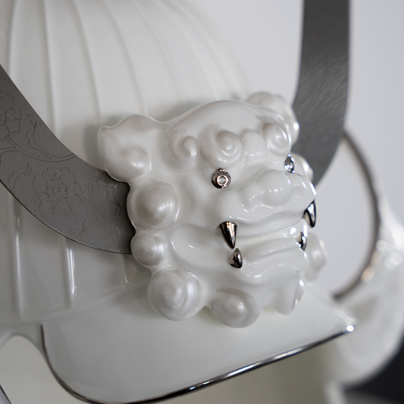 兜 獅子に牡丹 名入れ扇札付