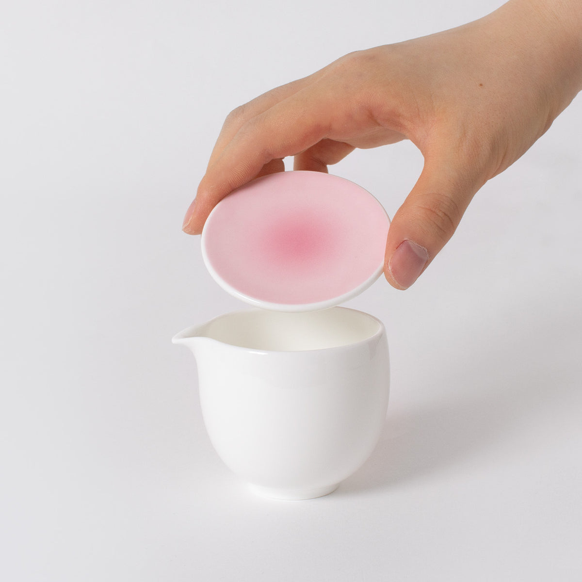 フタ付クリーマー(80cc) (ダスティピンク）