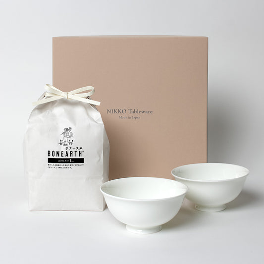 ペア13cm飯碗＆BONEARTH米1kgセット
